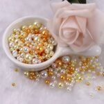 150Pcs Imitation Pearl Beads, 3-8Mm Double Hole Round Abs Plastic Loose Beads For Diy Crafts And Jewelry Making Accessories - Image 2