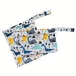 Asenappy 2Pcs Dinosaur Print Washable Diaper Bag Christmas - Image 4