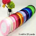1 Roll 25 Yards 6Mm Wide Satin Ribbon Ribbon Wedding Festival Decoration With Flowers Gift Wrapping With Bow Diy Making - Image 2