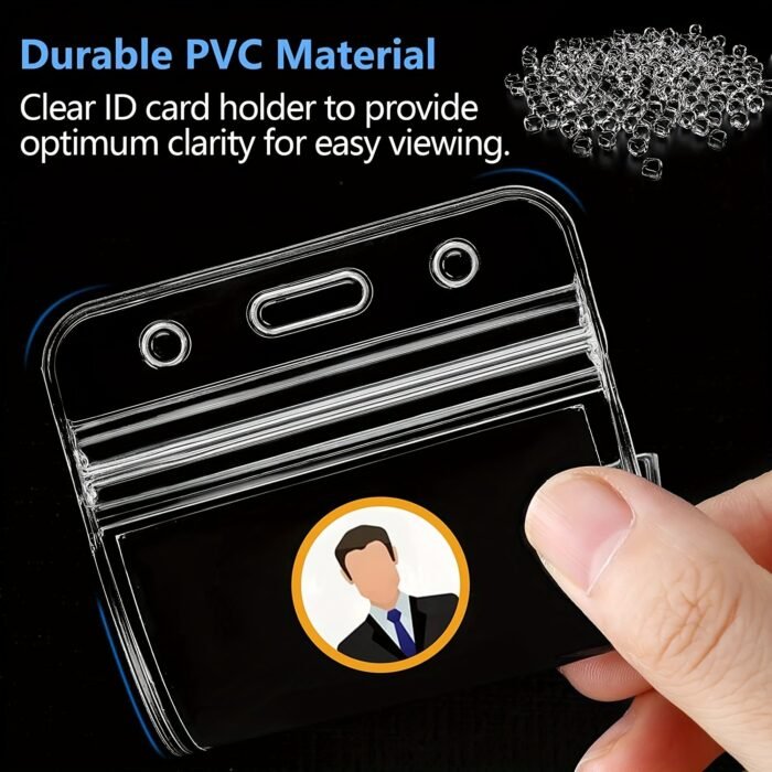 10Pcs Waterproof Transparent Card Holder Plastic Protector Case Business Bus Bank Credit Card Protector Id Card Badge Holders - Image 3