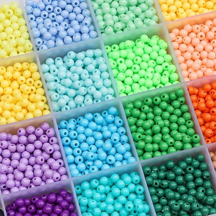 0.4Cm 0.157In Mixed Colors Acrylic Candy Round Beads For Necklace And Bracelet Making, Crafting Supplies, Vibrant Rainbow Colors, Ideal For Diy Jewelry Making - Image 8