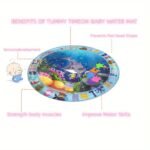 Aquatic Theme Inflatable Baby Playmat - Pvc Water Play Mat With Alphabet & Sea Life Design, Sensory Development Activity Gym For Infants, Ideal For Christmas, Halloween, Thanksgiving - Image 4