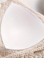 Bohemian Ethno-Style Embroidered Chest Cup Embroidery, Halterneck Small Vest, Suspender Short Backless Openwork Swimsuit Top, Bikini Women'S Swimsuit - Image 7