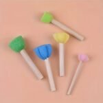 5Pcs Art Painting Sponge Brushes Set, Foam Rubbing Graffiti Stamp Tools, Multi-Color (Blue, Green) For Creative Art Projects, Graffiti Art Supplies|Colorful Art Tools|Durable Handles - Image 7