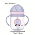 250Ml Cute Cartoon Animal Print Kids Drinking Mug With Straw - Leak-Proof School Water Bottle, Durable & Easy To Wash, Lightweight For School, Daycare, Travel (Ages 6+) - Image 2
