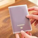 1Pc Vacation Style Transparent Pvc Passport Holder - Water-Resistant, Stain & Fade Resistant, Open Closure Passport Cover With Pvc Lining - Travel Document Organizer - Image 3