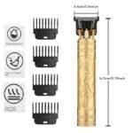 1Pc Professional Electric Hair Clipper With Dragon Design - Rechargeable, 300Mah Battery, Usb Charging, Ideal For Men'S Haircutting And Beard Trimming, Perfect Father'S Day Gift, Barber Shop Tool | Elegant Haircutting Tool | Durable Haircutting Tool, Hair Trimming Tools - Image 6