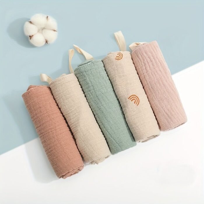 Youngsters'S Four-Layer Gauze Cotton Small Square Towel, Saliva Towel, Face Washing Towel, Feeding Towel Handkerchief - Image 4
