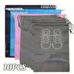 10Pcs Shoes Storage Bags, Non-Woven Travel Portable Bag, Drawstring Dustproof Bags