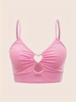 Fashionable Women'S Tankini Top With Heart Pattern And Ribbed Fabric - Image 6