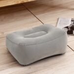 Inflatable Foot Rest Pillow ? 1-Pack Gray Pvc Flocked Portable Footrest Cushion For Travel, Car, Office Napping, Train - Relaxation Foot Stool - Image 5