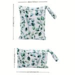 Asenappy 2Pcs Leaf Print Cloth Diaper Bags - Soft Polyester, Mixed Colors, Perfect For & Nappies, Asenappy - Image 2