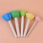 5Pcs Art Painting Sponge Brushes Set, Foam Rubbing Graffiti Stamp Tools, Multi-Color (Blue, Green) For Creative Art Projects, Graffiti Art Supplies|Colorful Art Tools|Durable Handles - Image 9