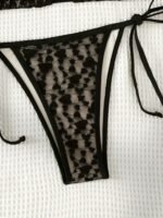 New Black Heart Lace Halter Neck Women'S Sexy Bikini Swimsuit Set - Image 5
