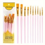 10Pcs Paint Brushes Set Artist Paintbrush Nylon Round Pointed Flat Head For Acrylic Painting Oil Watercolor Canvas Board Professional Acrylic Paint Brushes 1 Set Of 10 For Students Various Pointed Tip Artist - Image 12