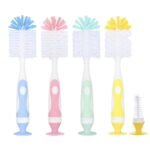 2-In-1 Bristle Bottle Brush With Nipple Brush And Stand, Bottle Brush Set, Daily Use Multifunctional Cleaning Brush - Image 2