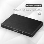 Rryjh Slim Rfid Blocking Stainless Steel Credit Card Holder - Professional Black, 6-Slot Metal Wallet For Men & Women, Durable & Compact With Easy Carry Design For Business Cards, Atm, And Cash, Card Holder Wallet - Image 5