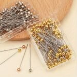 100Pcs Metal Four-Color Positioning Needles, Colorful Plastic Boxed Bead Needles, Flower Packaging Material Large Head Needles, Fixed Sewing Pins For Tailors, Jewelry Diy - Image 10