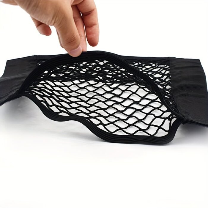 A Universal Storage Bag With Elastic Rope Net For The Back Of Car Seats, Designed To Organize Belongings. - Image 11