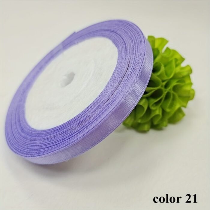 1 Roll 25 Yards 6Mm Wide Satin Ribbon Ribbon Wedding Festival Decoration With Flowers Gift Wrapping With Bow Diy Making - Image 15