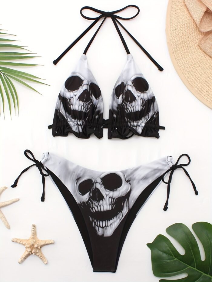 New Factory Wholesale European And American Fashion Printed Bikini Swimwear Show Sexy Curves - Image 3
