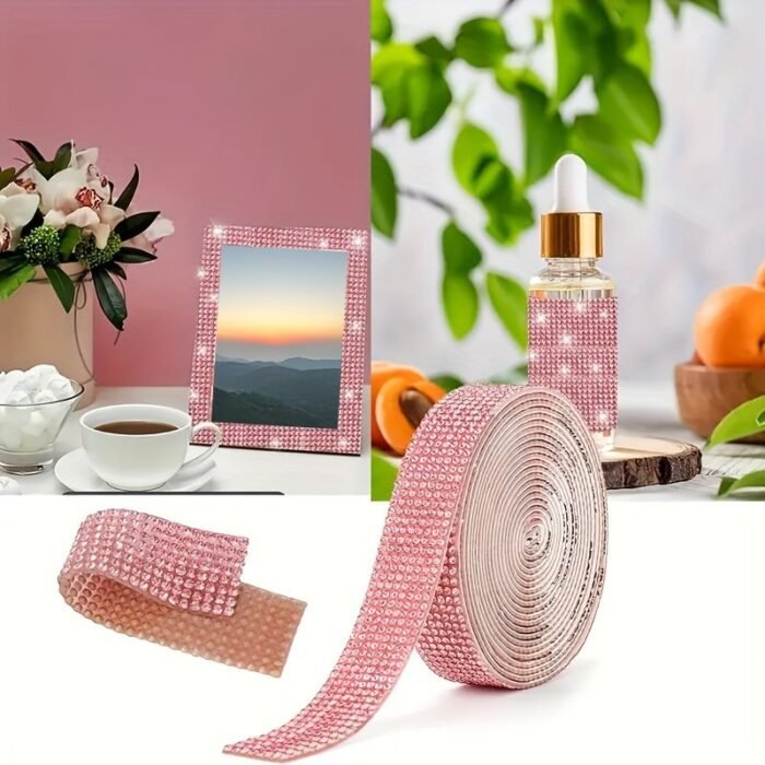 1 Roll Self Adhesive Crystal Rhinestone Strips, Crystal Ribbon Bling Gemstone Sticker With 2Mm Rhinestone Strips For Diy Arts Crafts, Wedding Parties, Car Phone Decoration, Mother'S Day Father'S Day Gift - Image 10