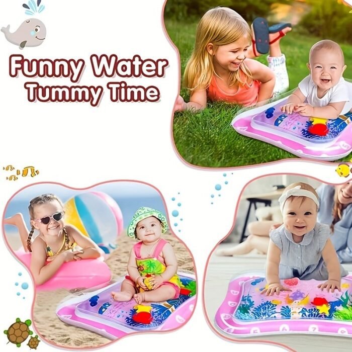 Infinno Inflatable Tummy Time Mat - Premium Water Play Mat For Youngsters & Toddlers, Pink, 3-24 Months, Strengthen Muscles, Portable With Durable Pe Material, Perfect For Sensory Development & Playtime, Sensory Play Mat|Playful Design|Pe Material Mat - Image 9