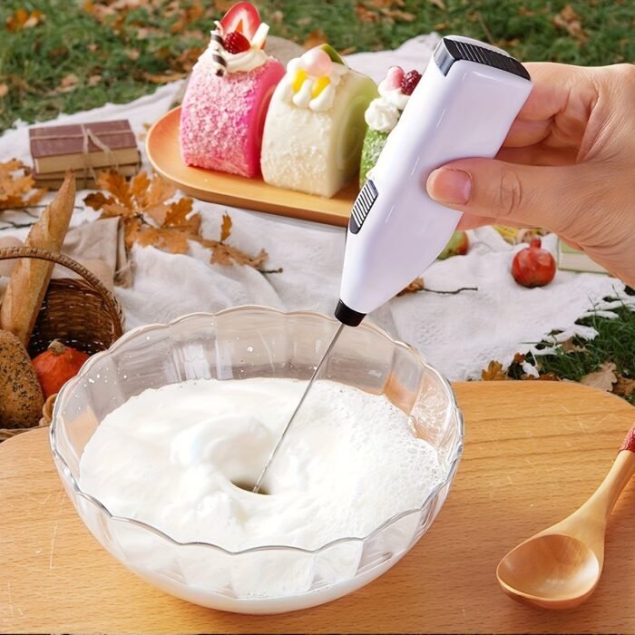 1Pc Stainless Steel Electric Milk Frother & Drink Mixer - Ultra-Fast Handheld Blender For Coffee, Lattes, Cappuccino, Matcha, Hot Chocolate & Creamer | 304 Stainless Steel, Battery-Powered, 36V, Coffee Blender - Image 2