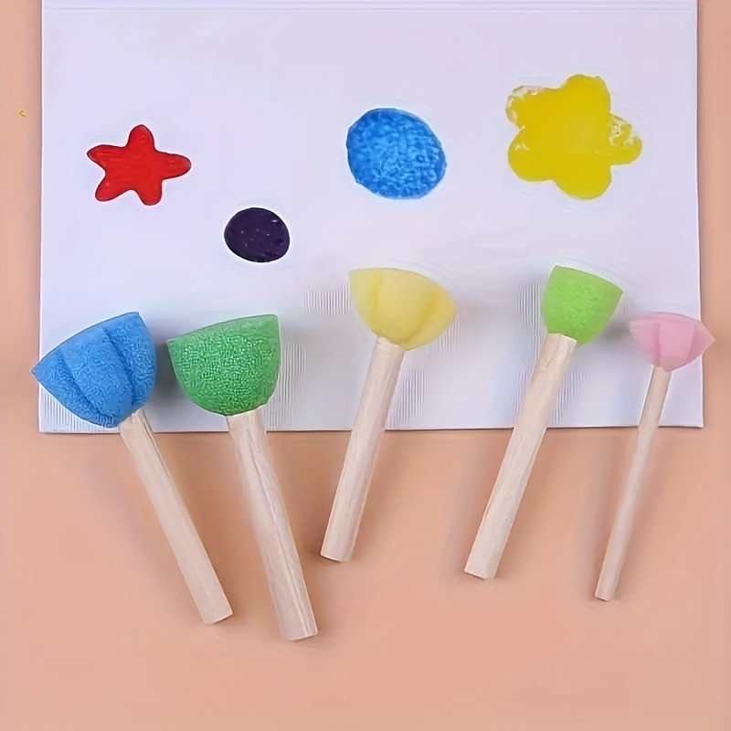 product-Fancyalgo-VirtualModelMatting-bb7ed87bdc5eb61dfc7f5c23b6dc9b89.jpg 5Pcs Art Painting Sponge Brushes Set, Foam Rubbing Graffiti Stamp Tools, Multi-Color (Blue, Green) For Creative Art Projects, Graffiti Art Supplies|Colorful Art Tools|Durable Handles - Image 1