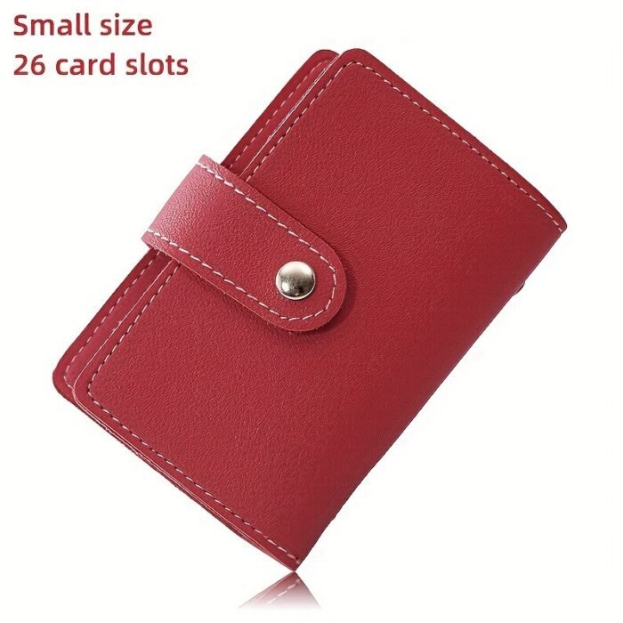 26 Card Slots Pu Leather Credit Card Storage Bag Unisex Simple Texture Multi-Card Slot Card Bag Coin Purse - Image 9