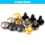 100 Sets 6X6Mm Metal Double Cap Rivets Stud Round Nail Rivet For Leathercraft Accessories Repair Shoes Bag Belt Clothing Garment - Image 6