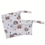 Asenappy 2Pcs Rainbow Print Cloth Wet Bag Christmas - Image 7