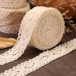 One Roll Of 5 Meters Diy Cotton Lace Rice White Cotton Thread Lace Webbing Clothing Bedding Supplies Accessories Handmade Material Lace - Image 2
