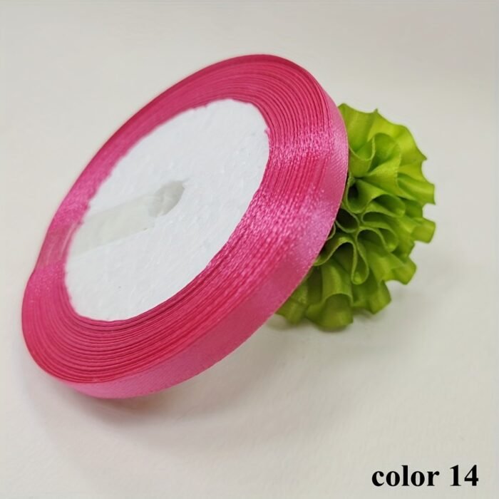 1 Roll 25 Yards 6Mm Wide Satin Ribbon Ribbon Wedding Festival Decoration With Flowers Gift Wrapping With Bow Diy Making - Image 11