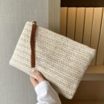 Straw Woven Clutch Bag, Trendy Braided Waist Purse, Women'S Zipper Handbags For Phone Coin Key - Image 6