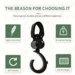 2Pcs 360? Rotating Stroller Hooks - Durable Abs Material, Black, Multi-Purpose Shopping Bag Clips For Diaper, Toy, And Essentials Organization, Gear Organization | Rotating Hook | Durable Abs Resin, Stroller Accessories - Image 7