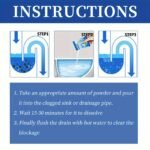 Strong Drain Unclogging Powder - Essential Tool For Motorhomes & Homes - Removes Grease, Hair, Soap Scum & Debris - Quick & Efficient Pipe Cleaning Solution For Toilets, Kitchens & More Rv Sewer Chemicals & Cleaners - Image 5