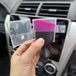 Compact Size Dual-Color Soft Bristle Car Interior Detailing Brush - Ergonomic Handle, Air Vent Dust Removal, Comfort Grip For Easy Cleaning And Maintenance - Image 3