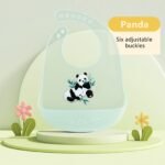 1Pc Silicone Baby Bib - Lightweight, Snap Closure, Cute Designs For Boys & Girls, Perfect For Feeding Time, Durable & Easy To Clean, Feeding Accessorie - Image 10