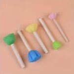 5Pcs Art Painting Sponge Brushes Set, Foam Rubbing Graffiti Stamp Tools, Multi-Color (Blue, Green) For Creative Art Projects, Graffiti Art Supplies|Colorful Art Tools|Durable Handles - Image 6