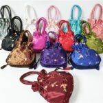 1Pc Elegant Floral Embroidered Clutch For Women - Chic Drawstring Bucket Bag With Polyester Lining, Perfect For Coins & Phone, Available In White & Pink, Cute Purse - Image 10
