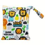 1Pc Asenappy Large Wet Bag - Durable Polyester Diaper, Swimwear, Laundry Pouch With Zipper - Ideal For Travel, Makeup, Toiletries Storage - Colorful Cartoon Designs For Women, Travel Organizer|Playful Design|Zippered Pouch - Image 3
