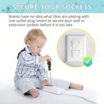 12Pcs Youngsters Safety Outlet Covers With Hidden Handle - Youngsters Proof Electric Plug Protectors, Square Socket Design For Youngsters And Youngsters Protection, Durable Plastic, Lead-Free, Babyproofing Home | Secure Plug Protector | Leadfree Material, Plug Protector Youngsters - Image 8