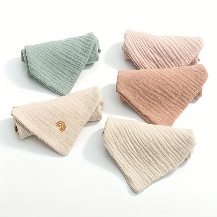 Youngsters'S Four-Layer Gauze Cotton Small Square Towel, Saliva Towel, Face Washing Towel, Feeding Towel Handkerchief - Image 5