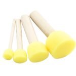 4Pcs/Set Graffiti Paint Brush Sponge Paint Brush With Original Wooden Handle Art Supplies For Students