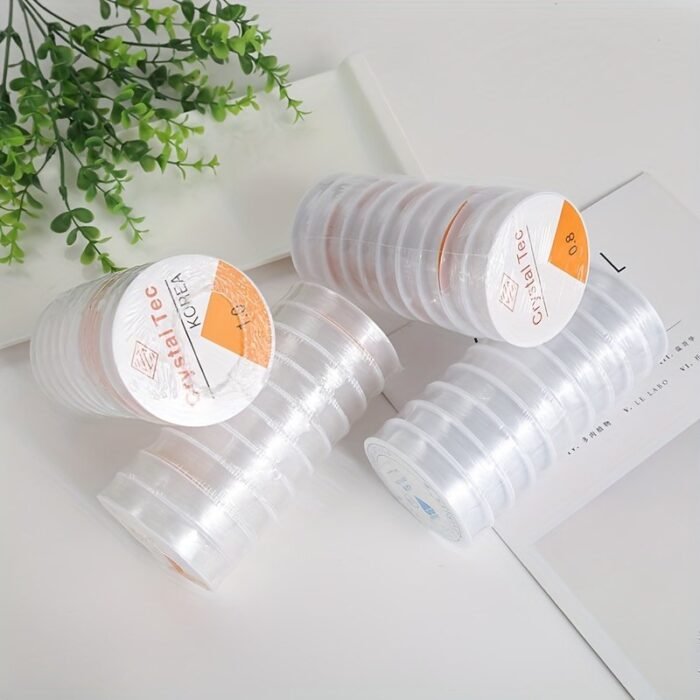 1 Roll Clear Elastic Beading Cords & Threads 1-Pack Clear Elastic Beading Cords & Threads, 0.4Mm-1.0Mm Diameter, Stretchy String For Diy Jewelry Making, Necklace, Bracelet, Clay Bead String Supplies - Image 8