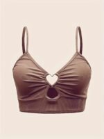Fashionable Women'S Tankini Top With Heart Pattern And Ribbed Fabric - Image 7