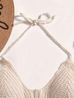 Bohemian Ethno-Style Embroidered Chest Cup Embroidery, Halterneck Small Vest, Suspender Short Backless Openwork Swimsuit Top, Bikini Women'S Swimsuit - Image 5