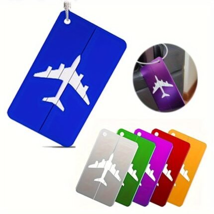 1Pc Aluminium Alloy Luggage Tags Baggage Name Tags Portable Suitcase Address Label Holder With Steel Ring Travel Trunk Accessories