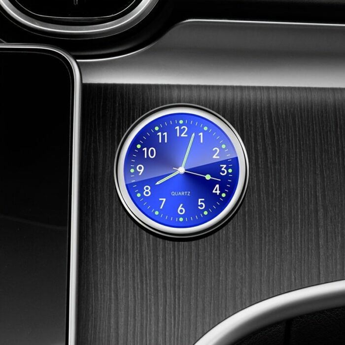 1Pc Glow Decorative Clock Car Clock Mini Quartz Analog Car Dashboard Time Stick-On Clock Watch For Car Decoration Exclusive For High-End Cars - Image 9